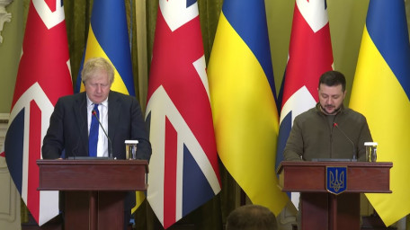 Володимир Зеленський і Прем’єр-міністр Великої Британії Борис Джонсон зробили заяви для представників ЗМІ